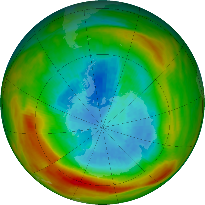 Antarctic ozone map for 12 September 1981